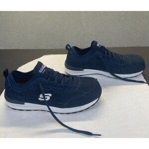 Skechers Womens Bulkin Balran Comp Toe Work Sneaker Navy Size 9.5